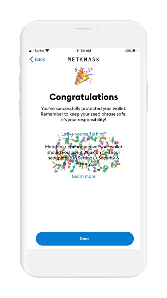 Your MetaMask wallet is now available to you!